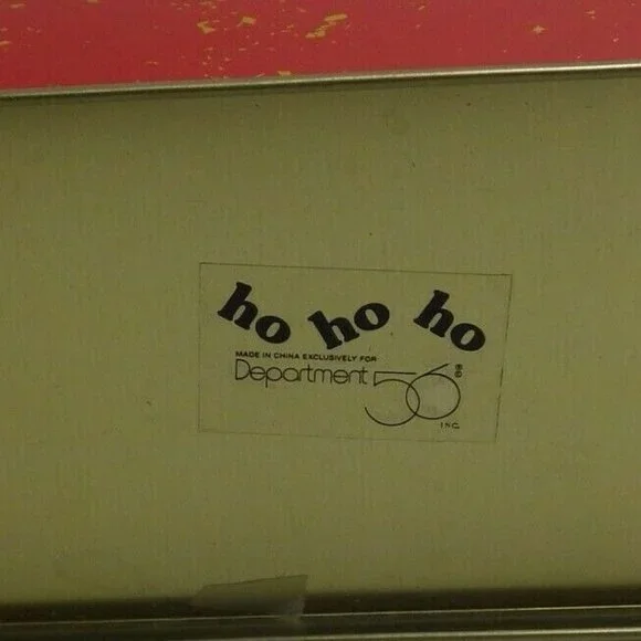 Department 56 Christmas Tin Santa Ho Ho Ho Red Rectangle - Picture 7 of 7